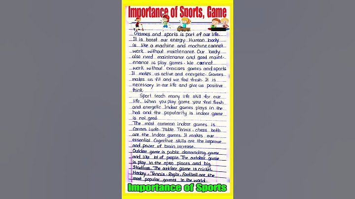 Importance of Sports & Game essay in English | Short essay on important of sports in students Life