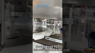 Double head PET can sealing machine,Hot pot oil dipping sauce can sealer equipment,dual head sealing