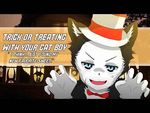 Trick or treating with your Cat Boy I’m safe now Halloween Special [M4F] [playful teasing] [Kissing]