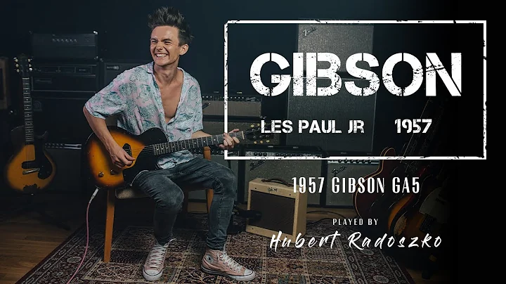 1957 Gibson Les Paul Jr on a 1957 Gibson GA5 playe...
