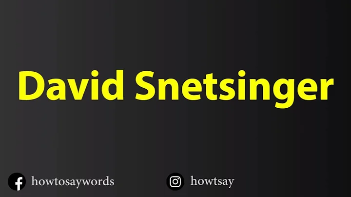 How To Pronounce David Snetsinger