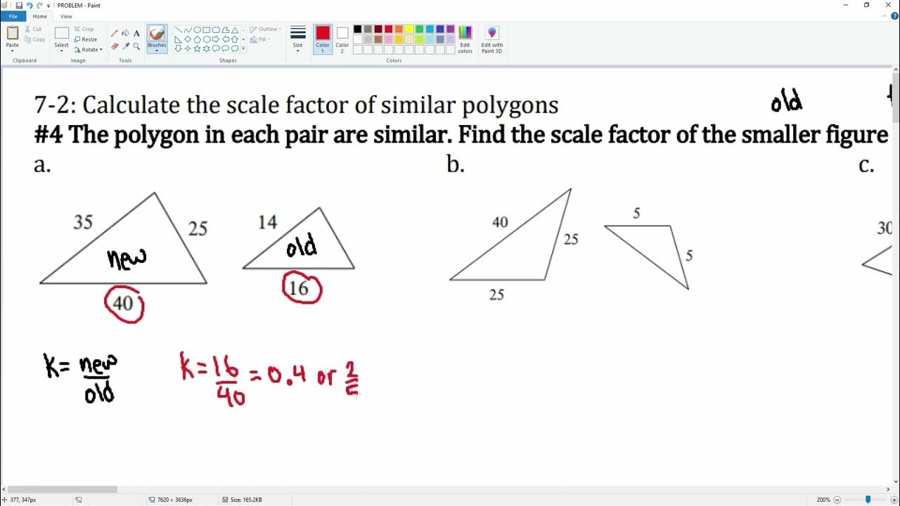 7-2-calculate-the-scale-factor-of-similar-polygons-4-youtube