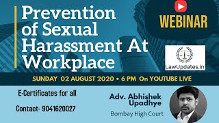 Webinar on Prevention of Sexual Harassment At Workplace by Lawupdates.in