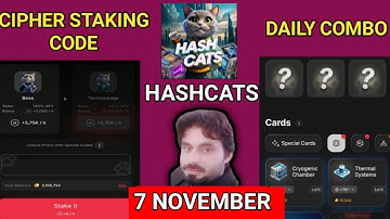 HASHCATS CIPHER STAKING AND DAILY COMBO 7 NOVEMBER | HASHCATS CIPHER STAKING TODAY | HASHCATS COMBO