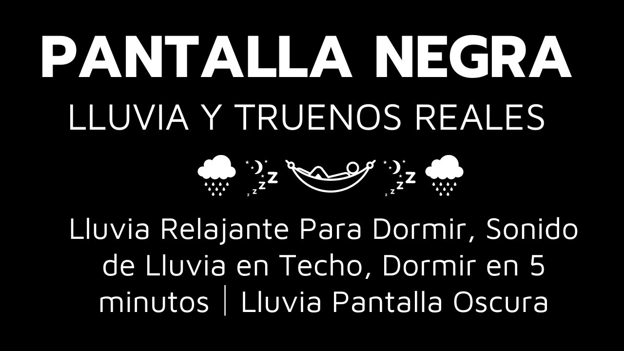 Lluvia Relajante Para Dormir, Sonido de Lluvia en Techo, Dormir en 5 ...