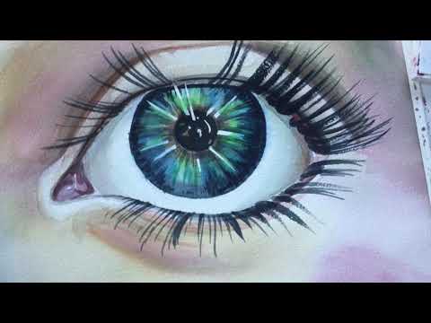 PREVIEW 5 minutes ART #DIY Painting Realistic Eye. #watercolor #arttutorial #easyart Speed Painting