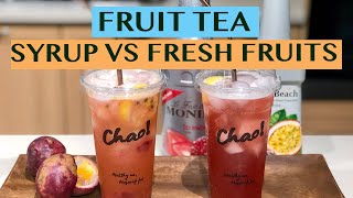 FRUIT TEA SERIES: STRAWBERRY AND PASSION FRUIT -  2 WAYS - USING COMMERCIAL PUREE VS FRESH FRUITS