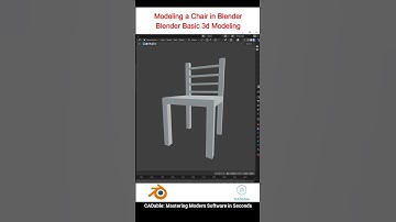 Modeling a Chair in Blender | Blender Basic 3d Modeling #chair3dmodeling #blendershorts #CADable