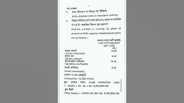 mgkvp m.com 3rd sem previous year paper 2021 Accounting for Planning and Control