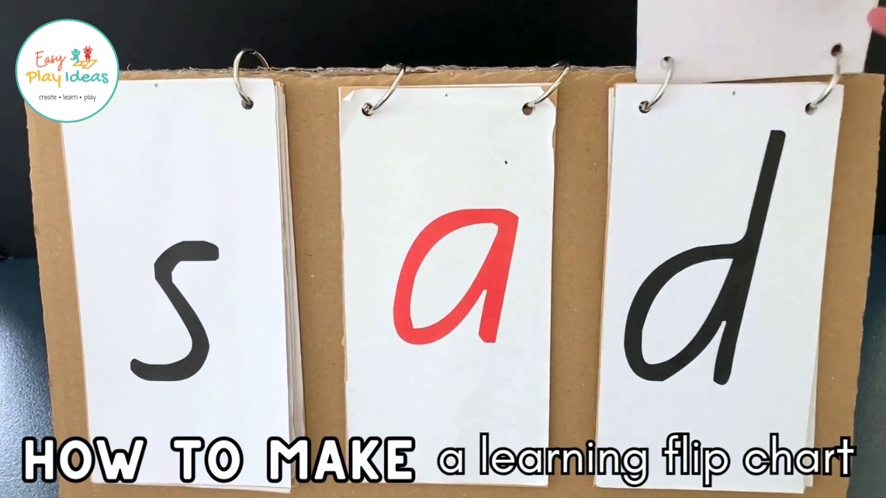 How to Make a Learning Flip Chart for Learning CVC Words and Place Value Numbers