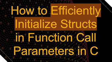 How to Efficiently Initialize Structs in Function Call Parameters in C