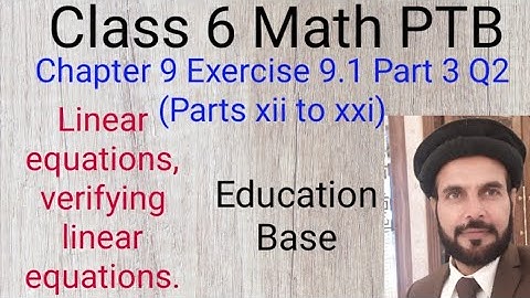 Class 6 Math PTB Unit 9 chapter 9 Ex 9.1 Q2 part xii to xxi