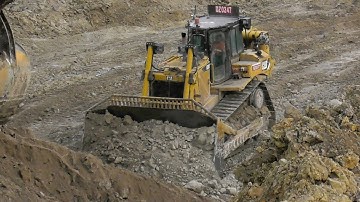 Caterpillar D8R and D9T Bulldozers Working at Different Locations