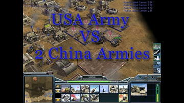 Command & Conquer Generals Zero Hour - USA Army vs 2 China Armies Walkthrough