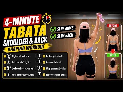 4-Minute Tabata Shoulder & Back Workout | Tone Your Arms and Sculpt Your Back #fitness
