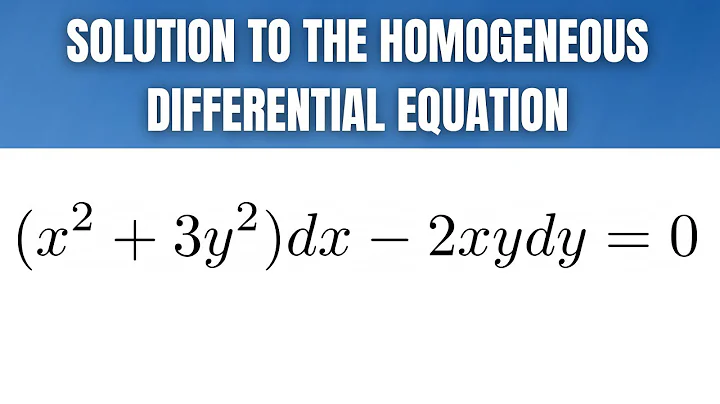 Solve the Homogeneous Differential Equation (x^2 + 3y^2)dx - 2xydy = 0