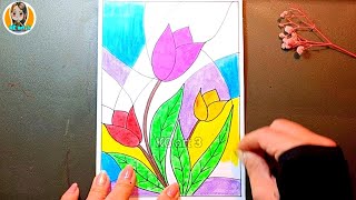 Tranh trang trí với màu tương phản - mĩ thuật lớp 8 | vẽ hoa - trường phái mĩ thuật phương Tây