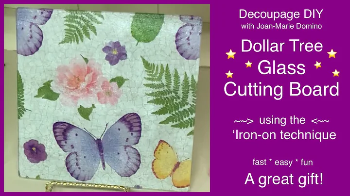 Decoupage Dollar Tree Glass Cutting Board with a P...