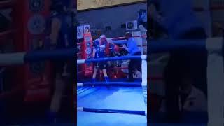 #boxing Финал чемпионата Европы по тайскому боксу. Семен Юханов одерживает досрочную победу