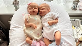 Changing my beautiful twins they were feeling left out #reborn #rebornbaby #reborndoll