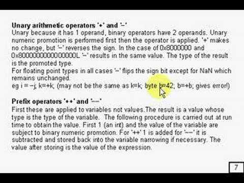 Java Tutorial 2.3 Operators Part 3/15 - unary +, - prefix ++, --
