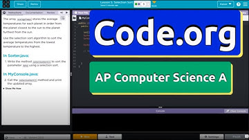 Code.org Lesson 5.3A Selection Sort | Tutorials with Answers | Unit 8 CSA