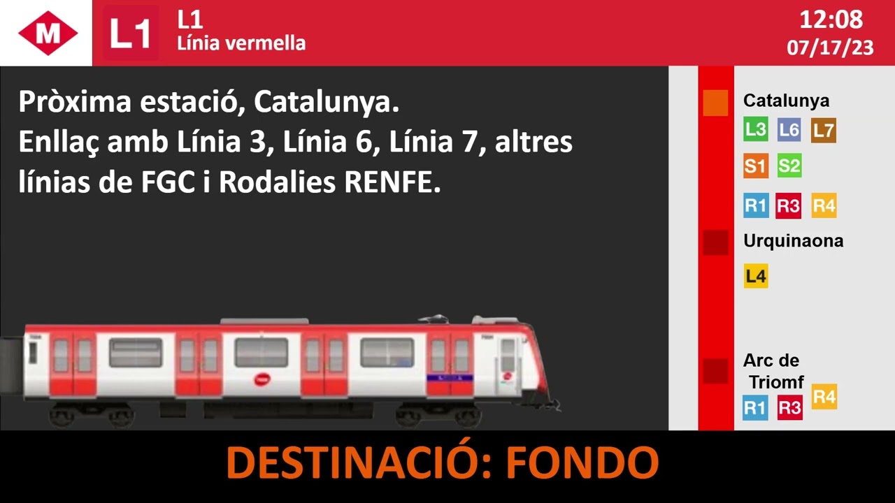 Barcelona Metro Line 1 announcements (fan-made)