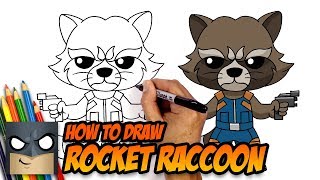 How to Draw Rocket Raccoon | Guardians of the Galaxy