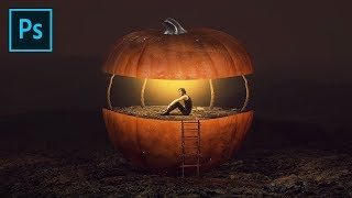 Pumpkin House Photoshop Manipulation Tutorial Processing screenshot 5