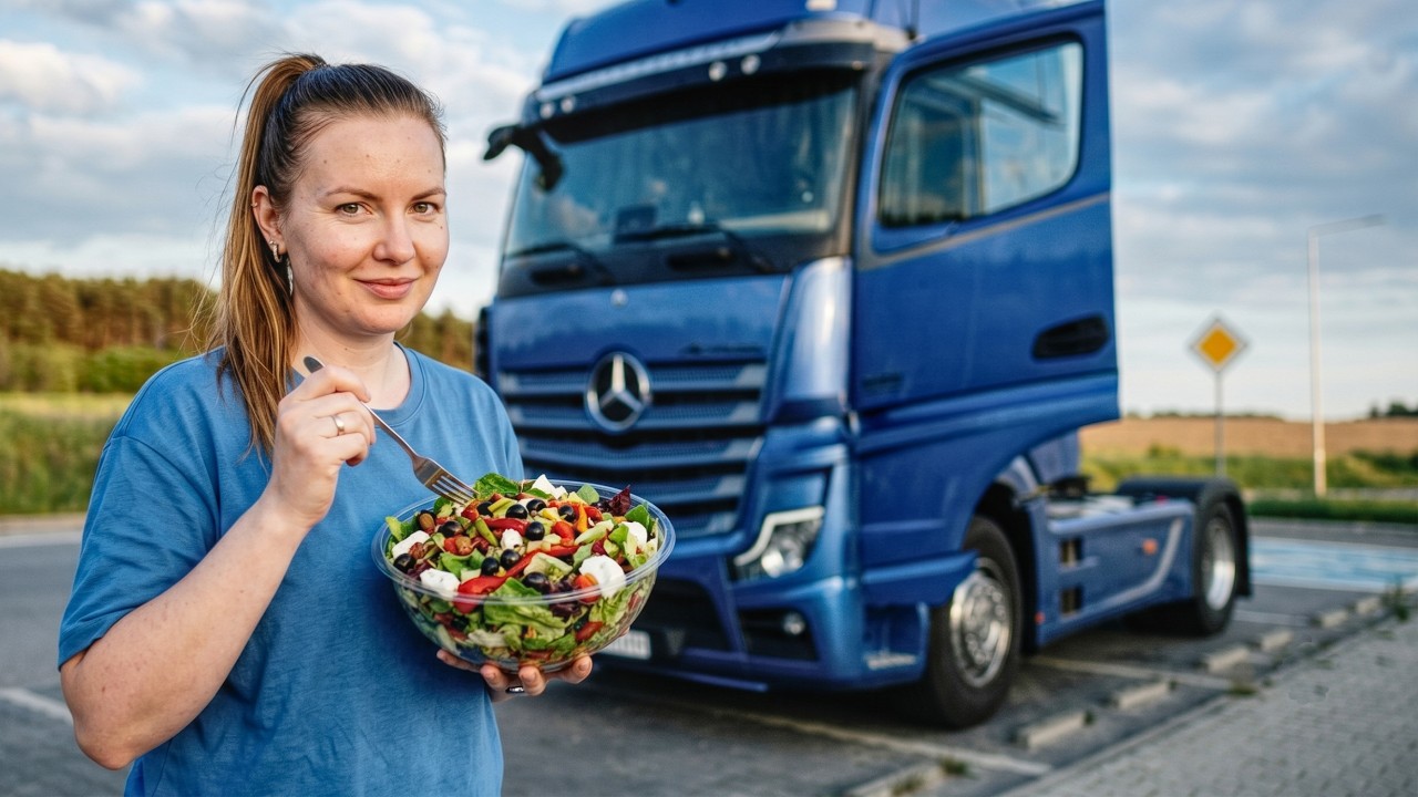 How a female trucker works in Europe: Sleeping in industrial zones with no bathroom!