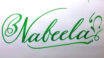 Nabeela Name Signature Calligraphy Status | How to Cursive write with cut Marker #nabeela @nabeela