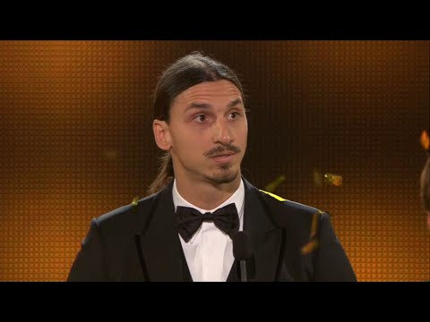 Ibrahimovic in tears while giving a speech about two Swedish footballers and brother who passed away
