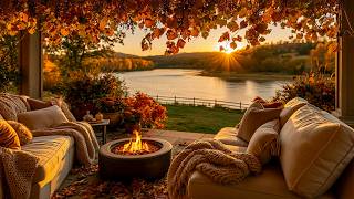 Fall Asleep in This Autumn Porch Retreat 🍁🌙 Warm Fire Pit, Lake View & Peaceful Nature Ambience screenshot 1