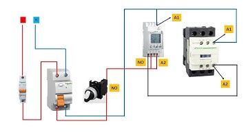 Magnetic contactor connection on a digital timer