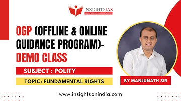 [Class 9: Polity: Fundamental Rights] OGP (Offline & Online Guidance Program) | Manjunath Sir