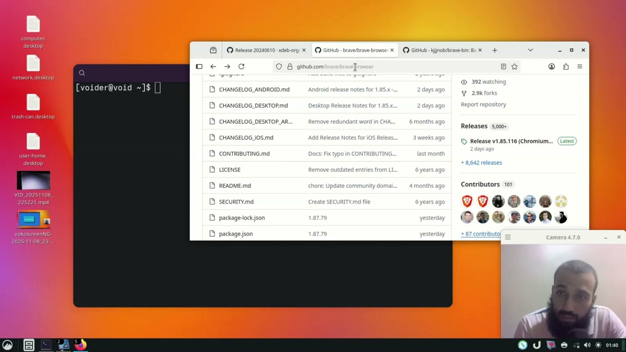 Brave browser native setup on void linux - YouTube
