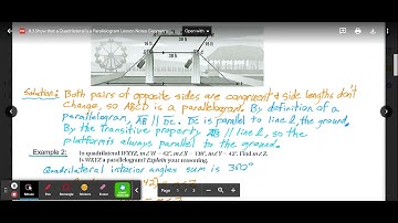 8.3 Show that a Quadrilateral is a Parallelogram Video Lesson Geometry