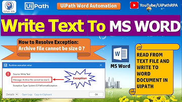 Write Text To Word Document in UiPath | UiPath Word Automation | UiPath RPA
