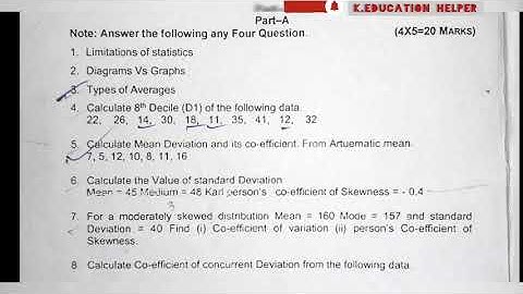 Business Statistics Degree 3rd Sem July 2021 Question Paper