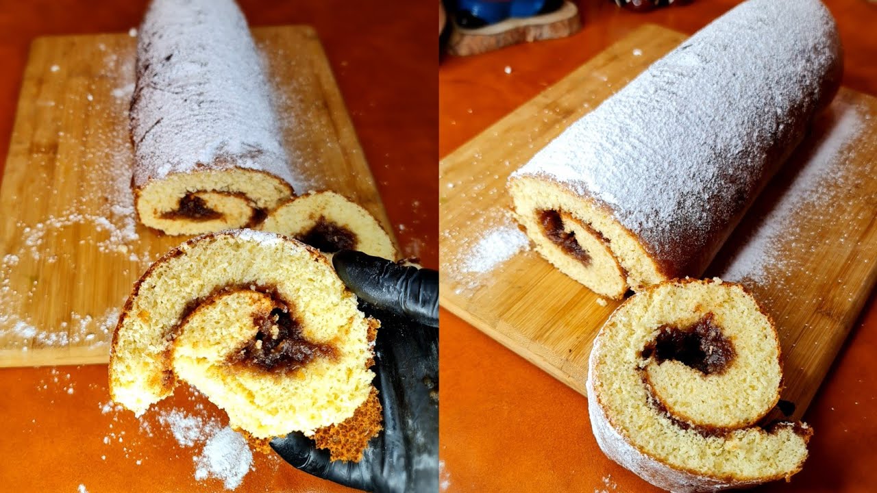 أطيب كيك رول بالتفاح بطعم رائع وبمكونات موجودة بكل بيت 👍🍏