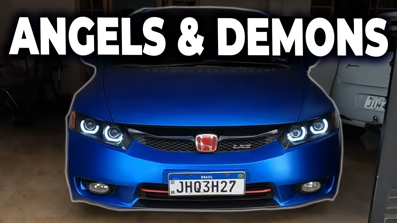 🔥🚘INSTALEI FARÓIS ANGEL EYES E DEMON EYES NO NEW CIVIC G8