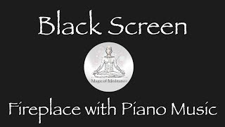 Relaxing Christmas Piano Fireplace | Instrumental Music &amp; Crackling Fire Sound | ASRM | Black Screen