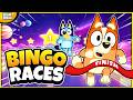 BLUEY RACES | Bingo Brain Break for Kids | Bluey Freeze Dance Party | Floor is lava | Just Dance