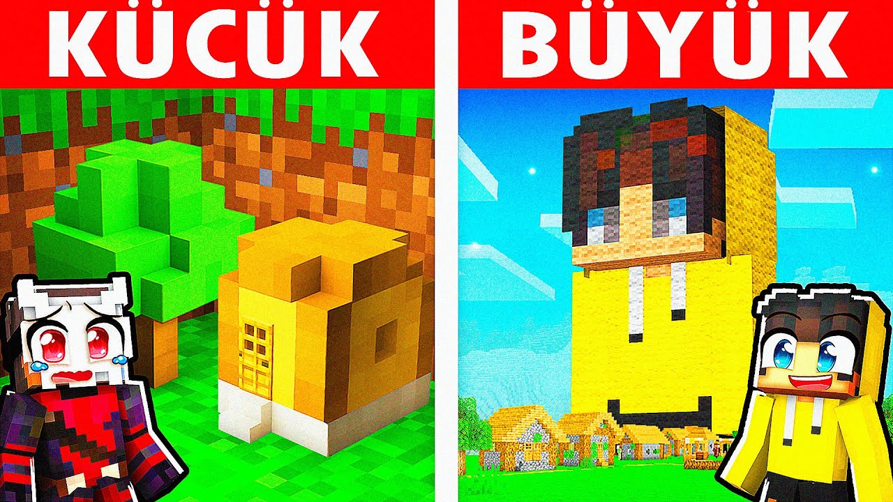 KÜÇÜK, ORTA veya BÜYÜK Yapı Kapışmasında Arkadaşlarımı Trolledim! 😂 | Minecraft