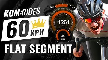 Flat 60kph STRAVA KOM Full attempt with Power Overlay!