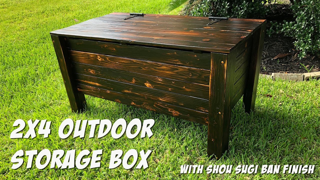 DIY Outdoor Storage Box out of 2X4s Shou Sugi Ban Finish YouTube