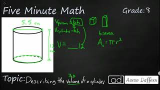8th Grade Math Describing the Volume of a Cylinder