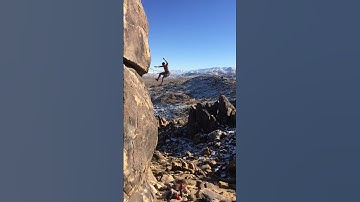 Falling off the rock Fairview Mountain Mojave Desert CA