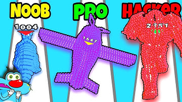 NOOB vs PRO vs HACKER in PIXEL BATTLE Game with Oggy And Jack 🤩 Oggy Game Part-2