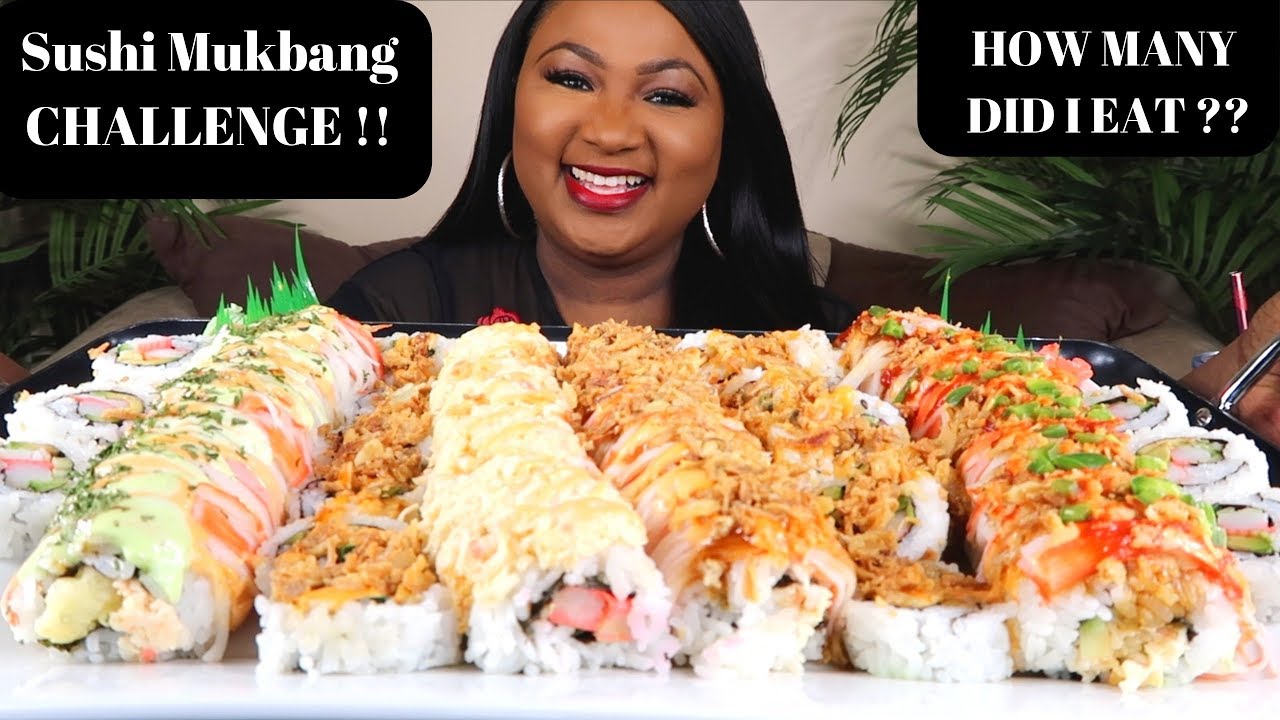 SUSHI MUKBANG CHALLENGE , EATING SHOW